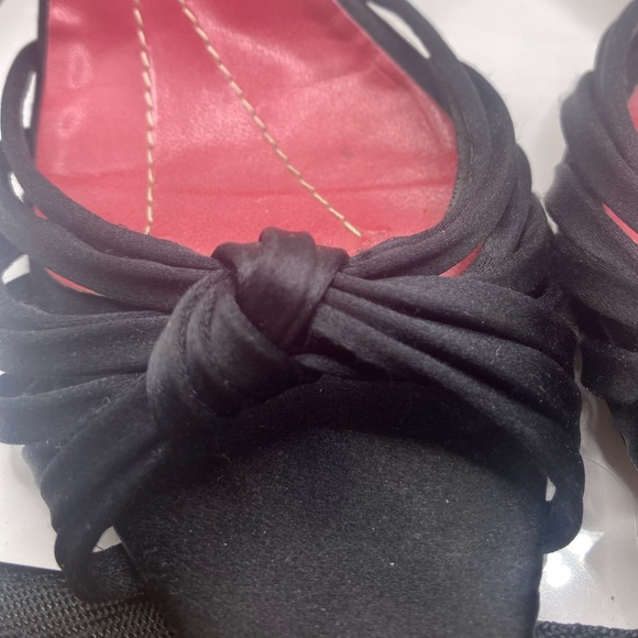 Kate Spade - 8.5 B - Black Satin Peep Toe - Used - Picture 7 of 10